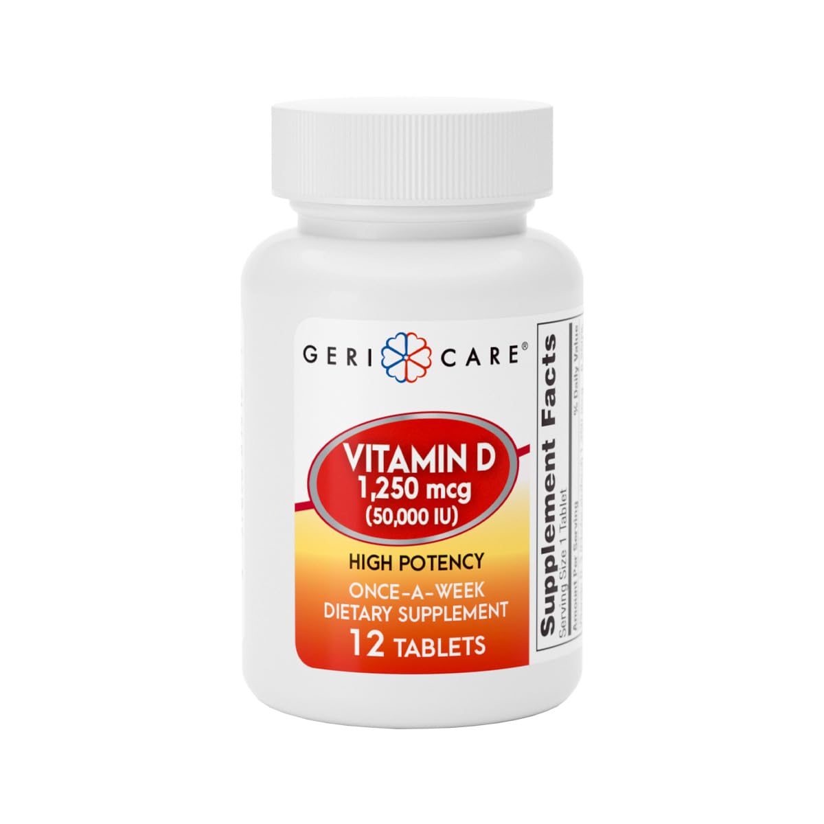 GeriCare Vitamina D 1250mcg: botella para apoyar la salud ósea diariamente
