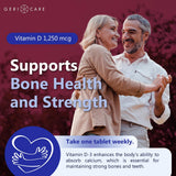 GeriCare Vitamina D 1250mcg: etiqueta con 50.000 UI para referencia