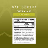 GeriCare Vitamina E: presentación de 100 cápsulas lista para consumo diario