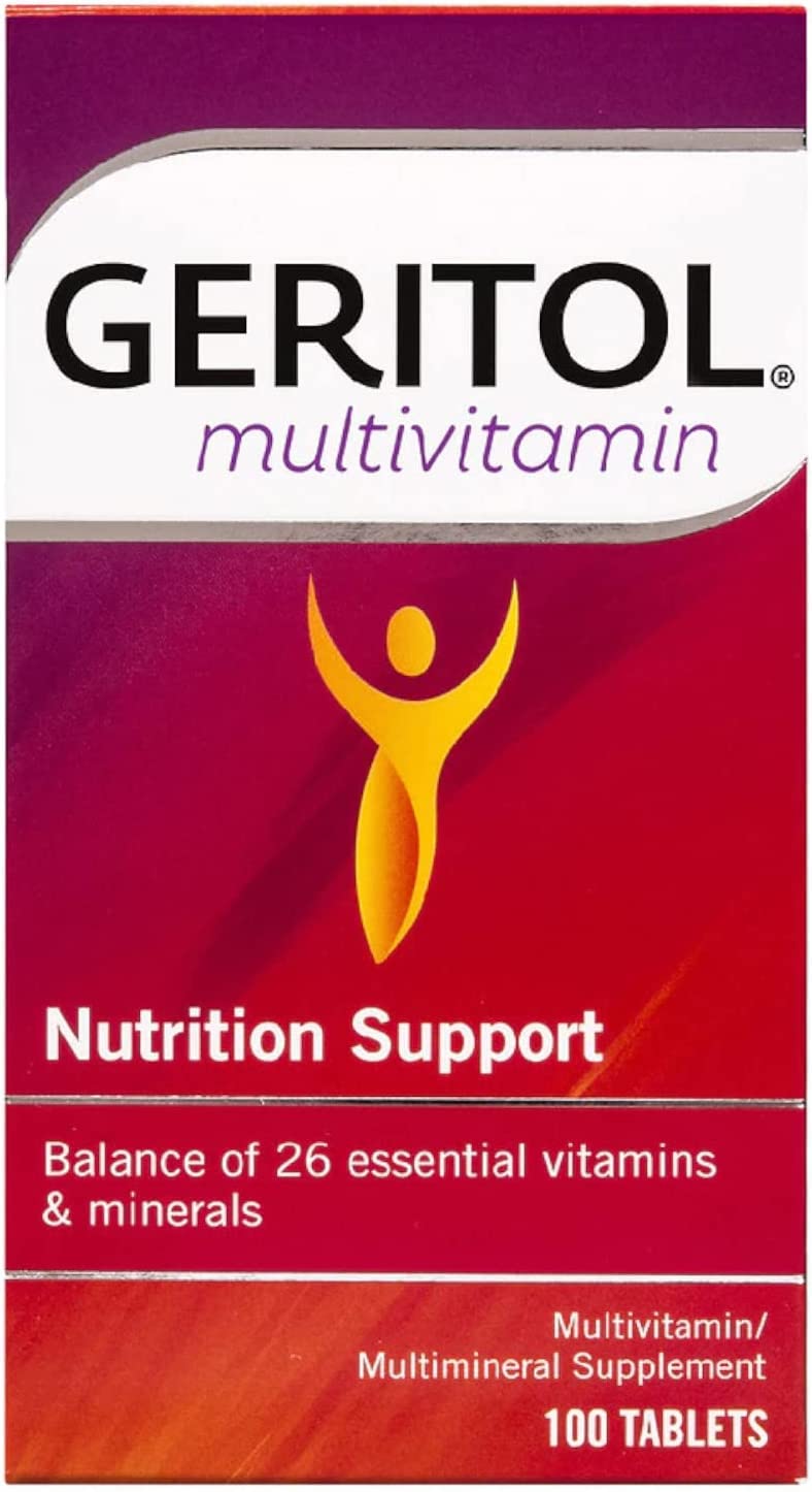 Geritol con balance de 26 nutrientes en tableta para energía diaria.
