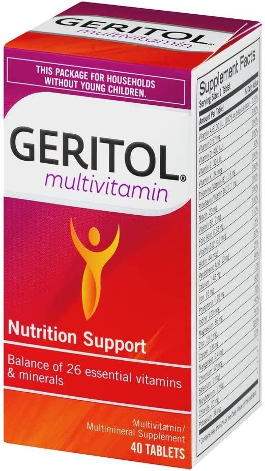 Geritol Complete: envase destacando el pack triple para ahorro.