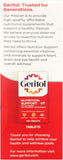 Geritol líquido con taza de dosificación para tomar una cucharada tras la comida.