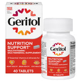 Geritol multivitamínico, frente del paquete, ideal para apoyo diario de energía.