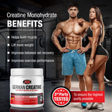 German Creatine, cuchara medidora incluida, facilita dosis consistentes