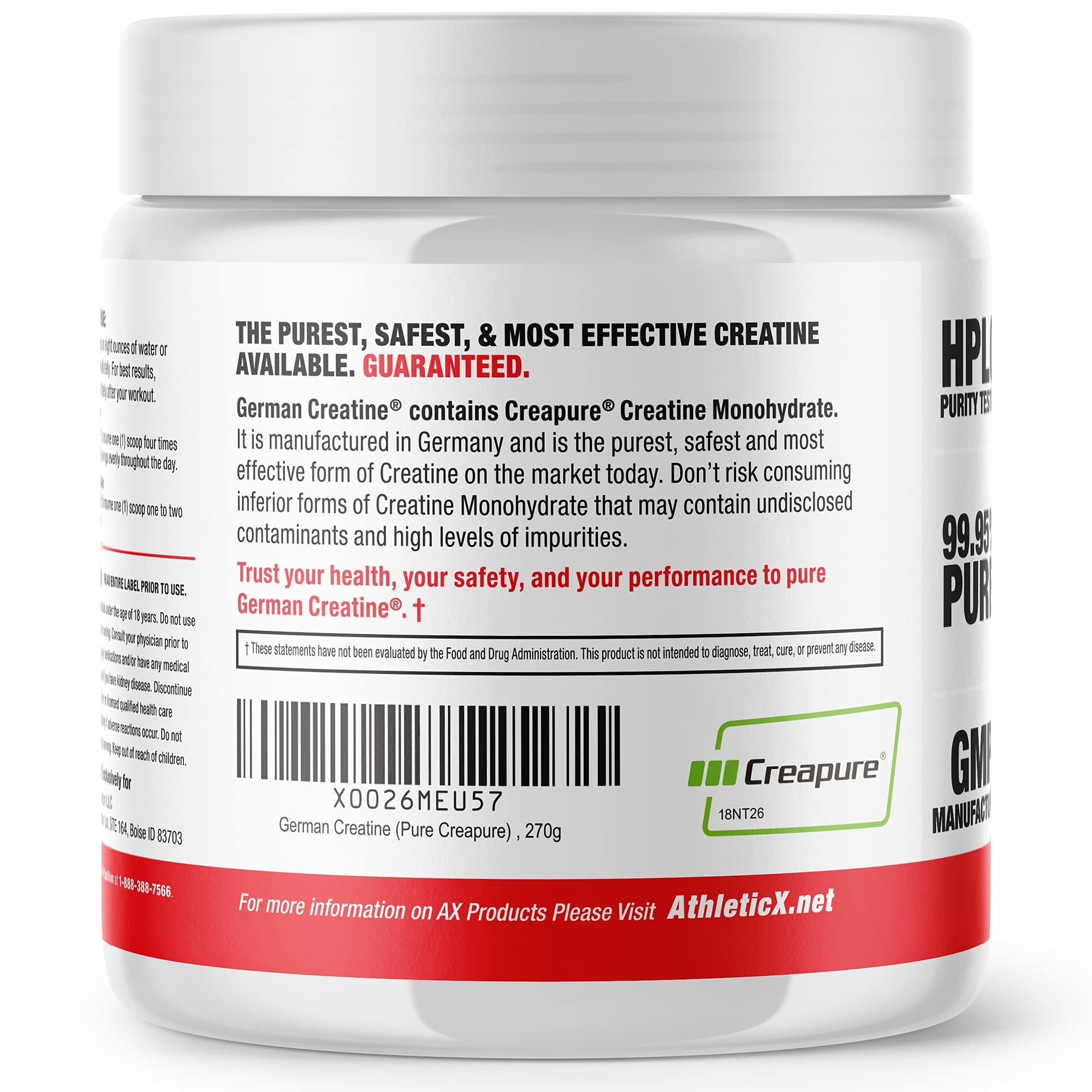 German Creatine ha sido verificada por terceros para pureza