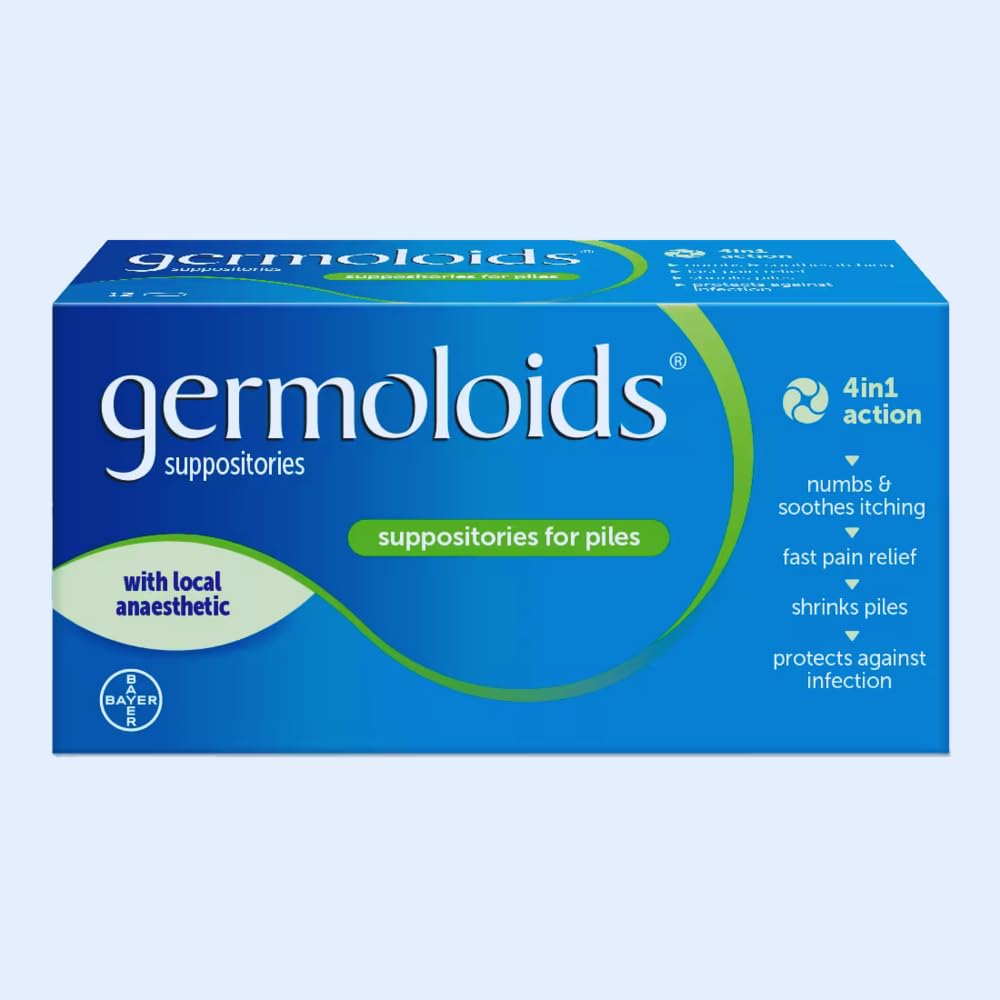 Germoloids supositorios, 12 unidades, uso cómodo diario
