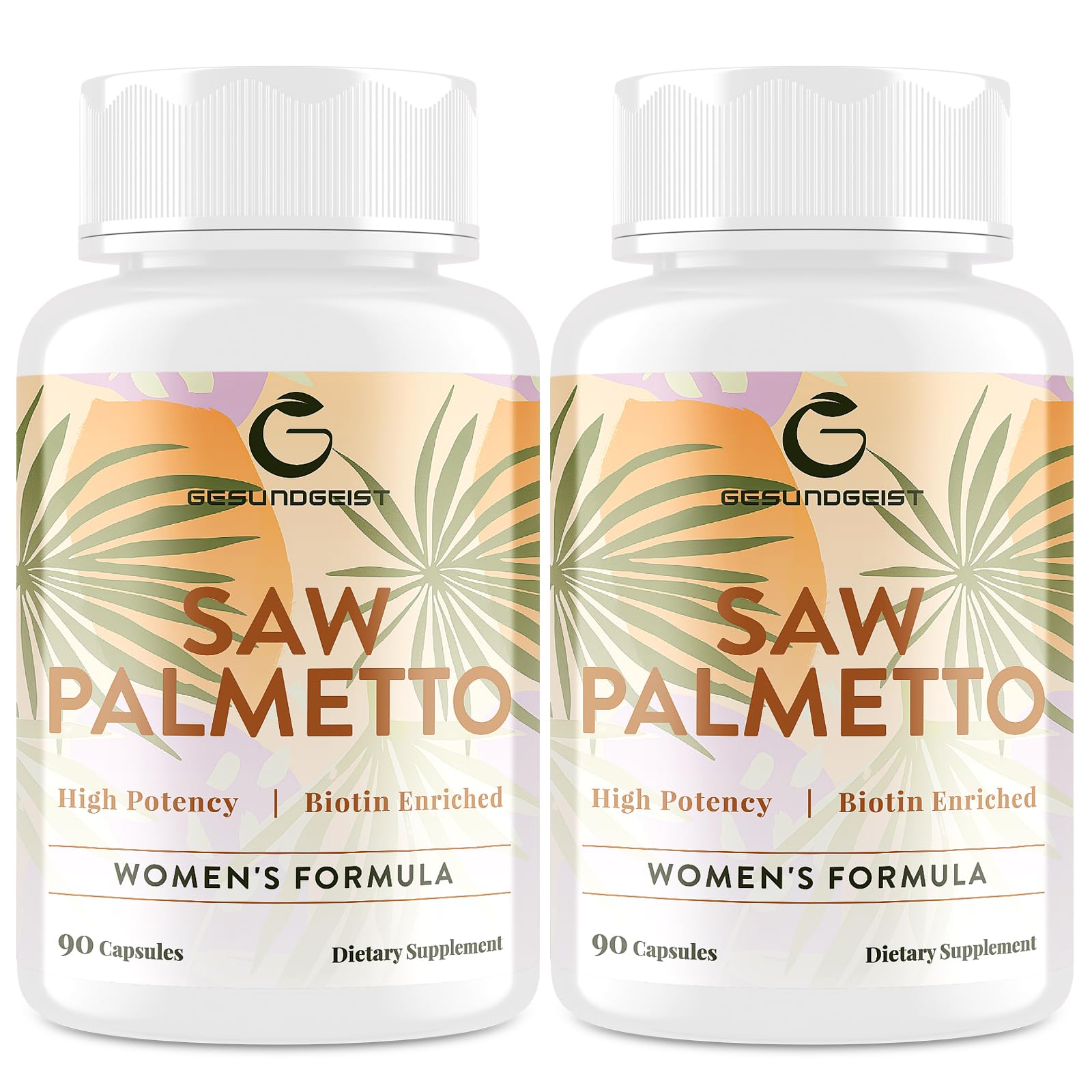 Gesundgeist Saw Palmetto para mujer, enfoque en cabello saludable y crecimiento potencial.