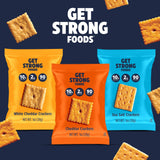 Snack saludable para adultos Get Strong Foods cheddar crackers