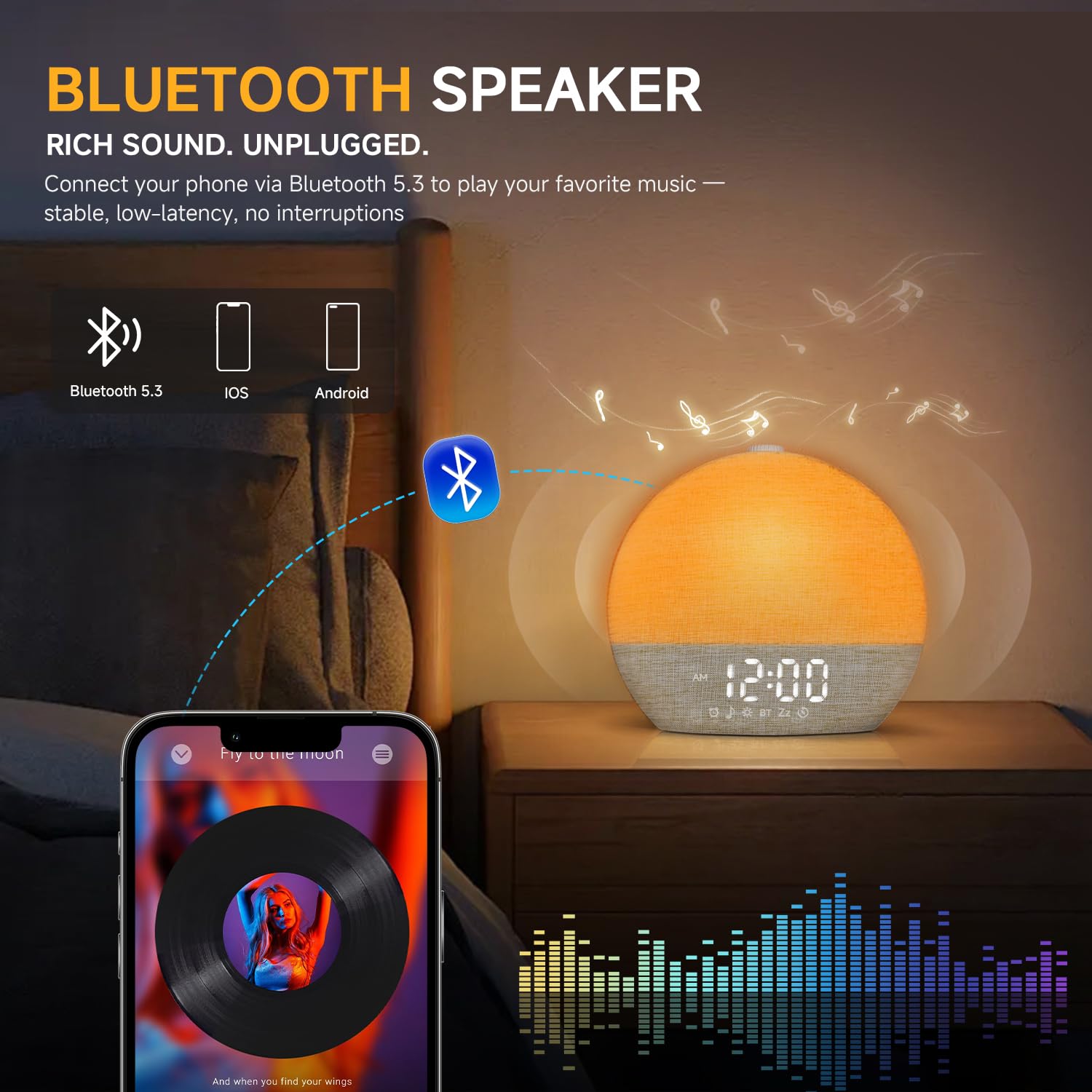 Geuuap Bluetooth para reproducir música en el despertar o dormir
