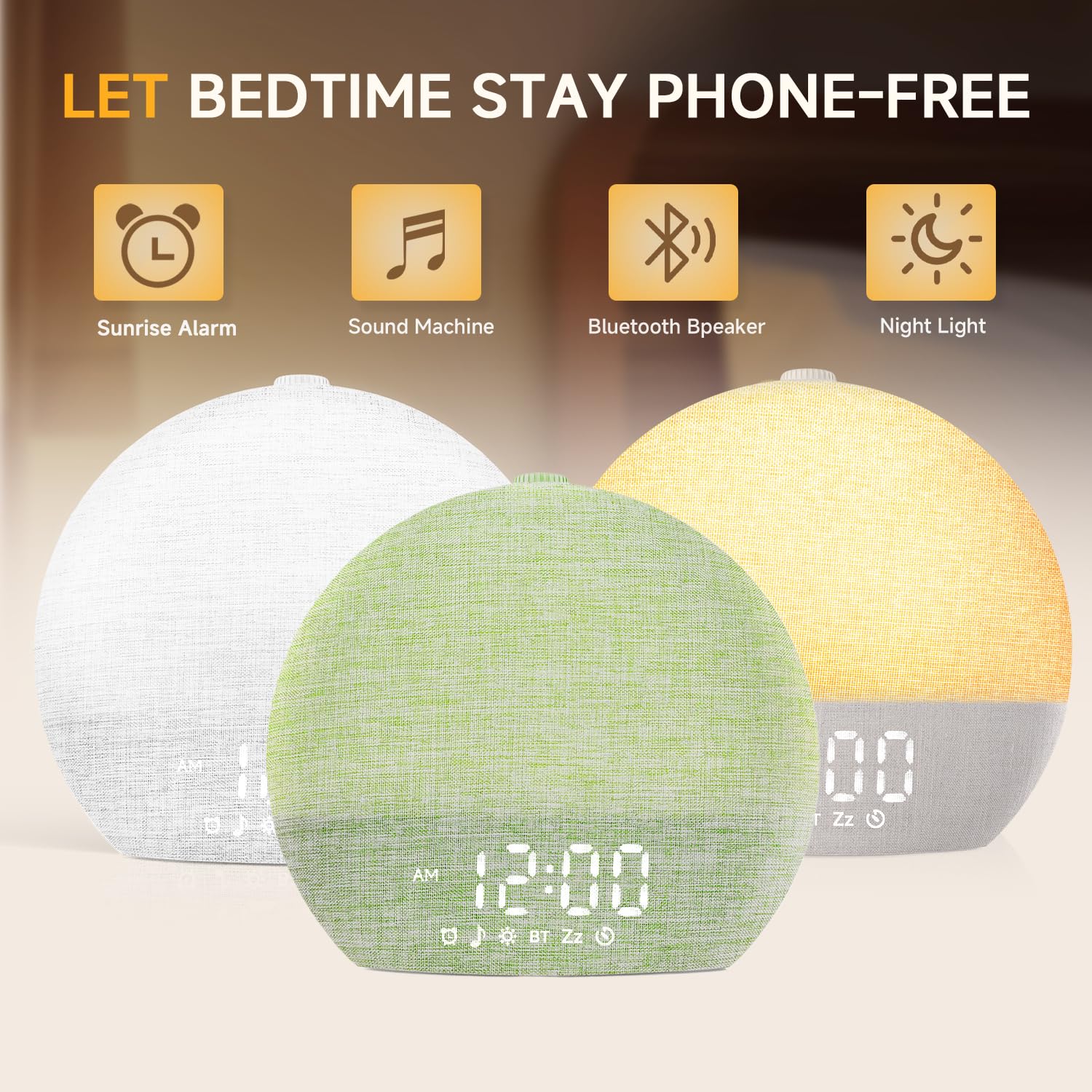Geuuap Despertador con 30 sonidos relajantes para dormir mejor