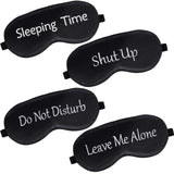 Antifaz Geyoga de seda negro, conjunto de 4 piezas para dormir y viajar.