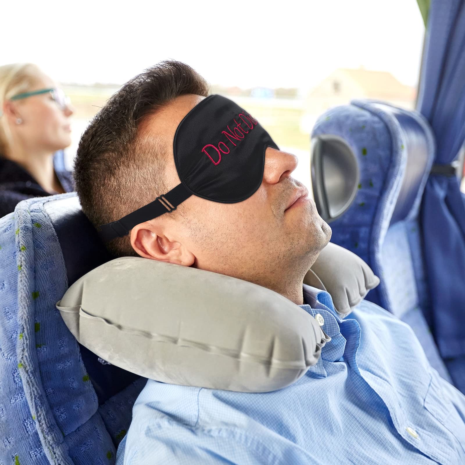 Bloqueo de luz con máscara satin de Geyoga para descanso.