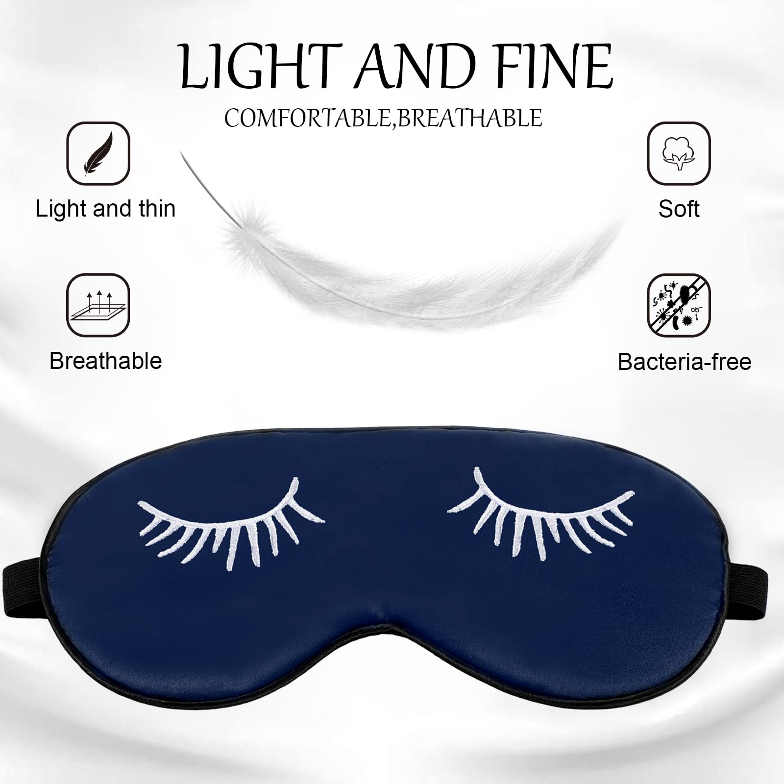 Geyoga máscara contorno ergonómico de seda, bloqueo de luz suave