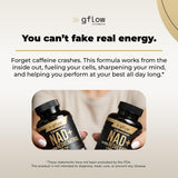 gflow vitamins cápsulas NAD+ liposomales, forma conveniente de consumo.