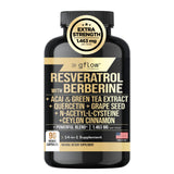 gflow vitamins resveratrol-berberine-green-tea-bottle: botella lista para apoyar la salud diaria