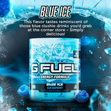 G Fuel Blue Ice formato 40 porciones para sesiones largas.