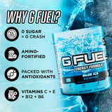 G Fuel Blue Ice sin azúcar con 15 calorías por porción.