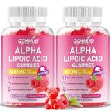 GGMMUU ácido alfa lipoico gomitas frambuesa, porción de 600 mg para apoyo diario.