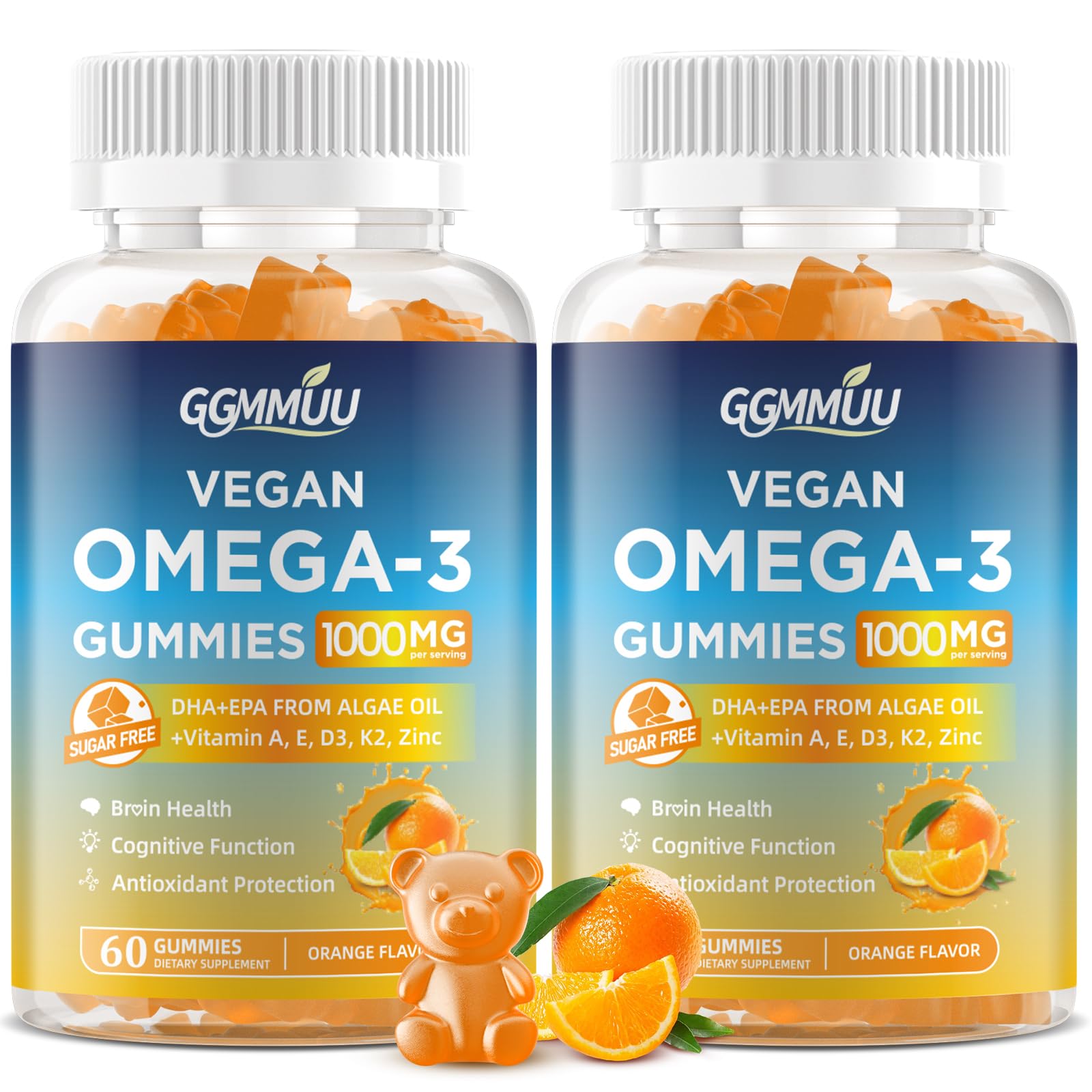 Gomitas GGMMUU Omega3 en botella, ideal para uso diario y apoyo general.