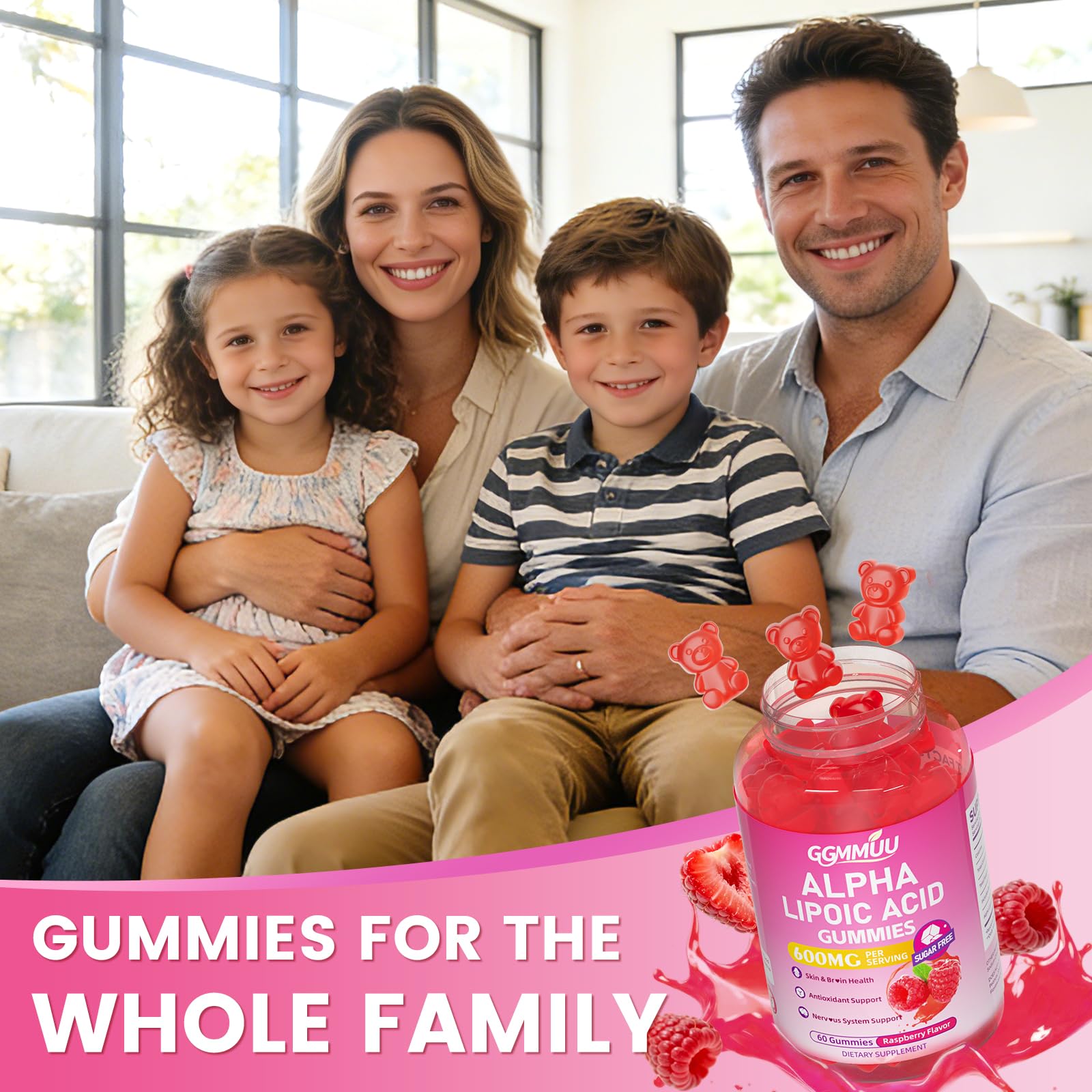 GGMMUU gomitas con textura masticable, fácil de morder para uso diario.