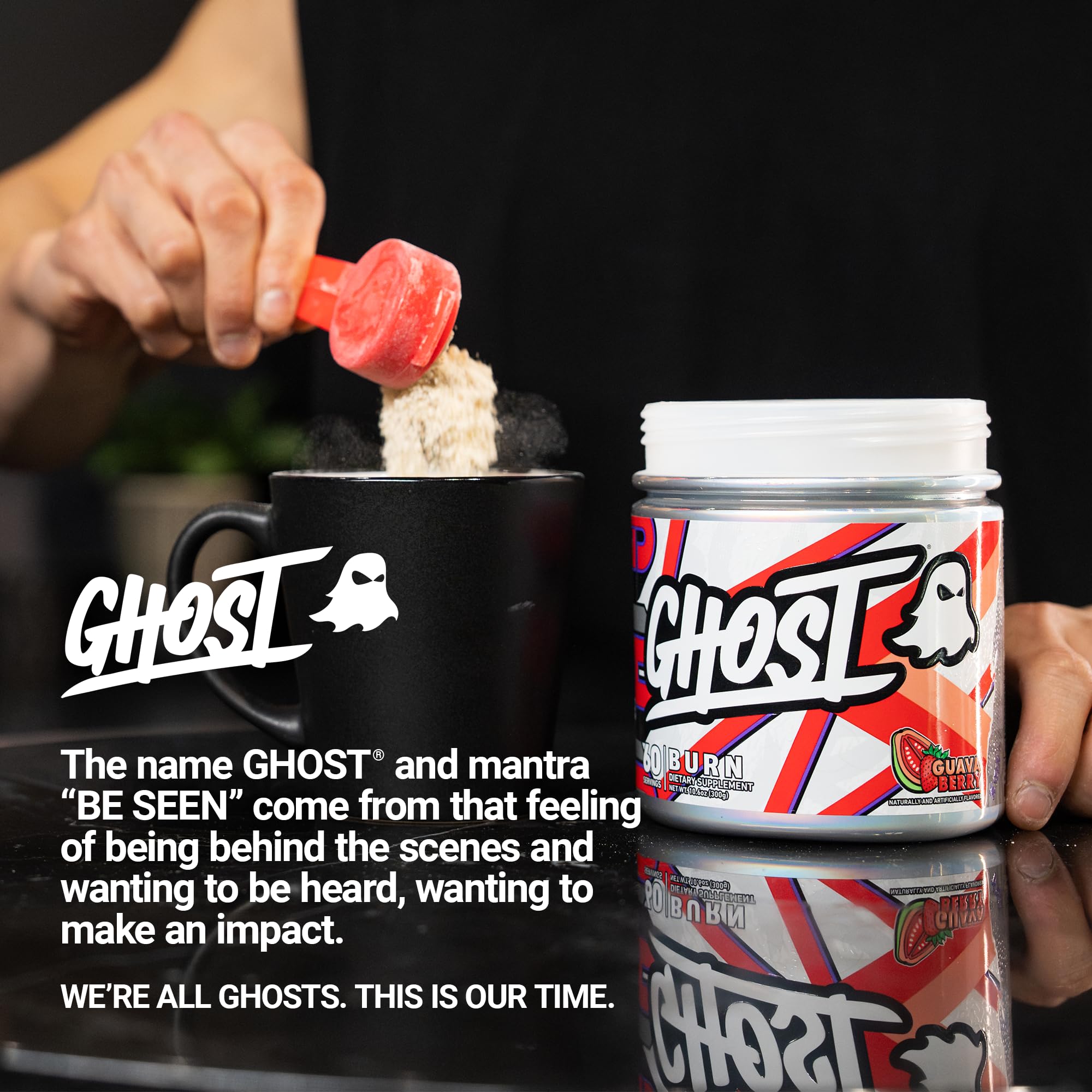 Ghost Burn envase moderno, diseño que inspira compra segura