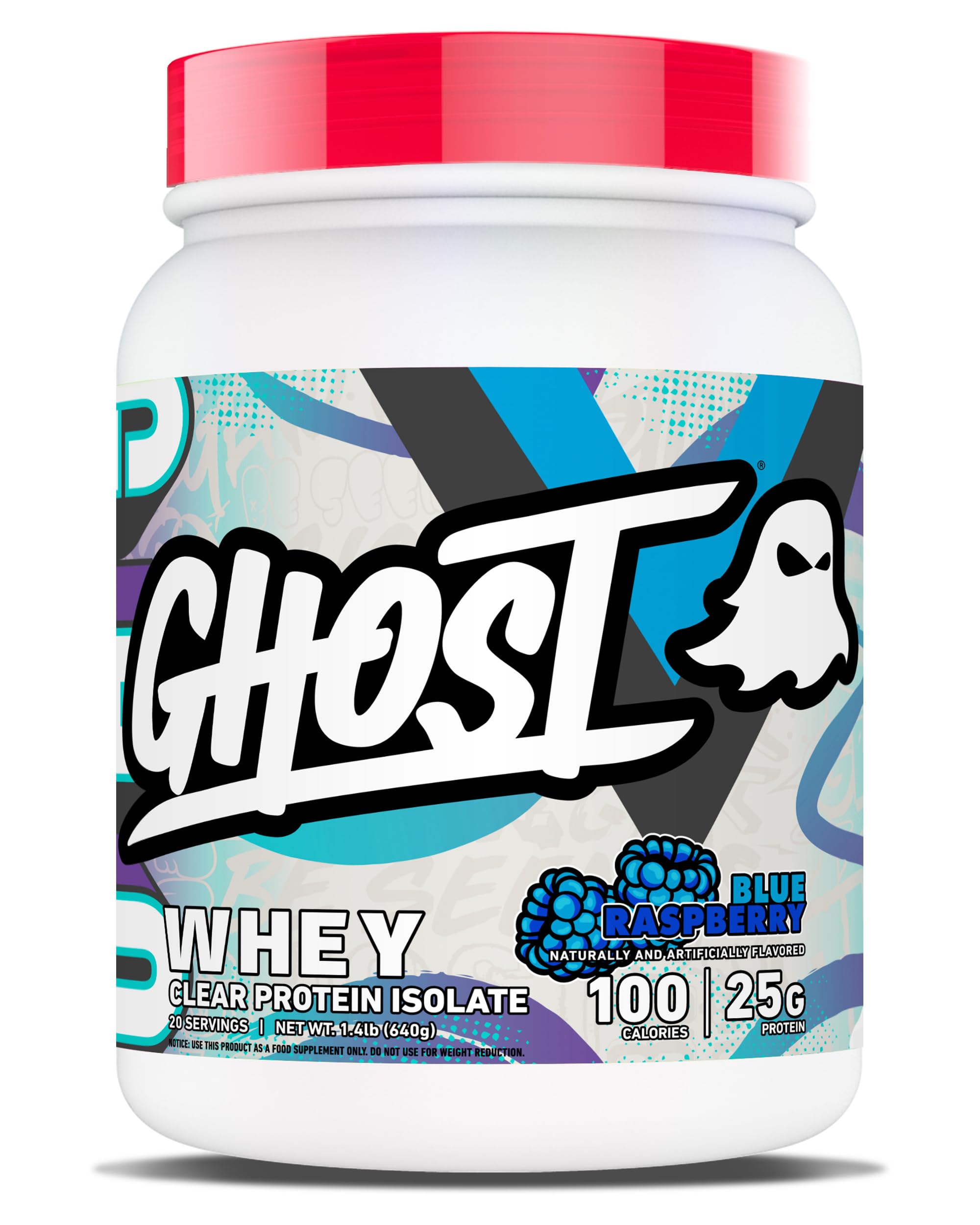 GHOST Clear Whey Isolate frambuesa azul en tubo para recuperación muscular
