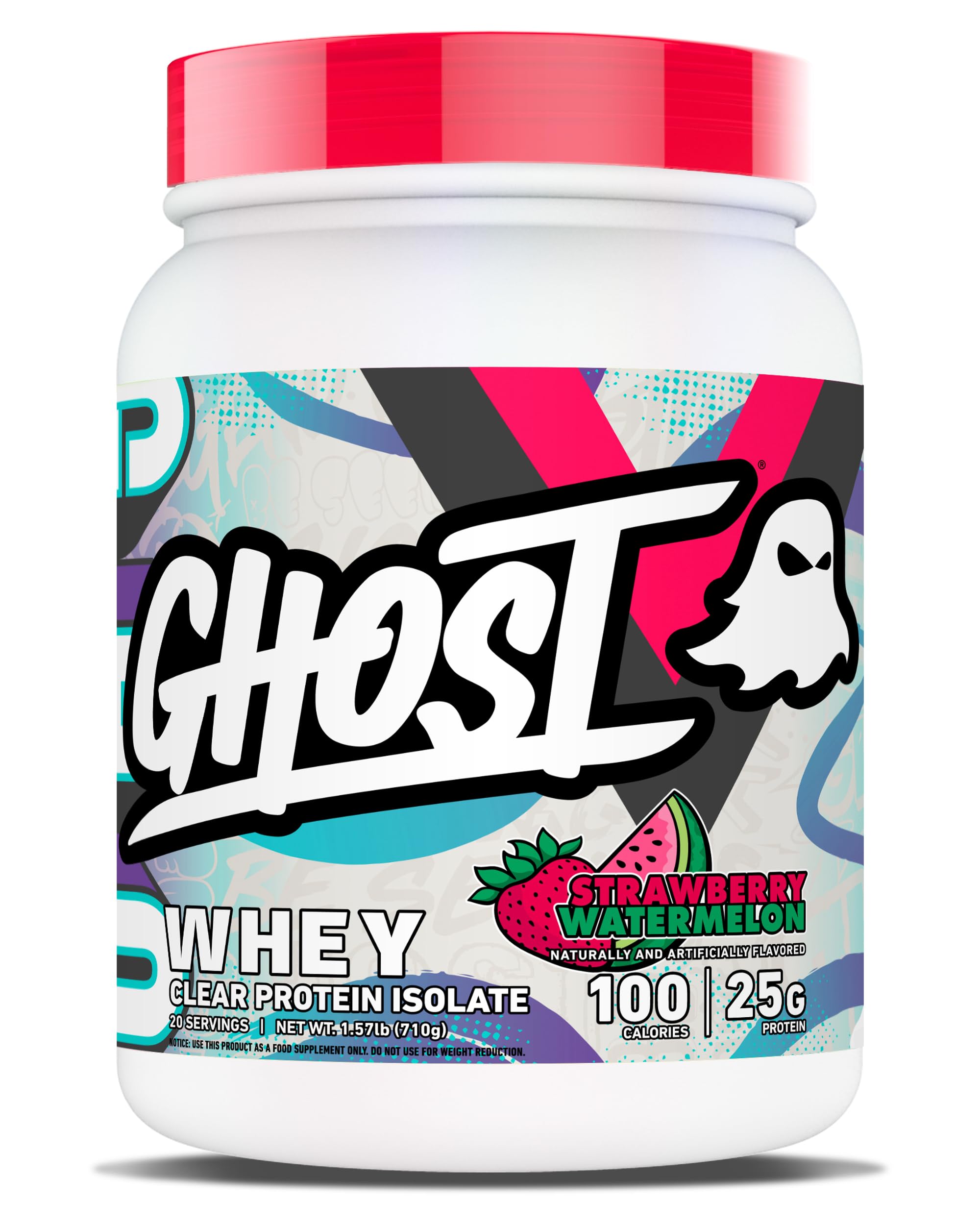GHOST Clear Whey Isolate en tubo de 1,57 lb para recuperación rápida
