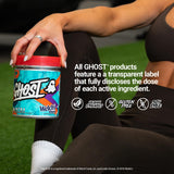 GHOST Intra etiqueta transparente, claridad de ingredientes para plan de entrenamiento