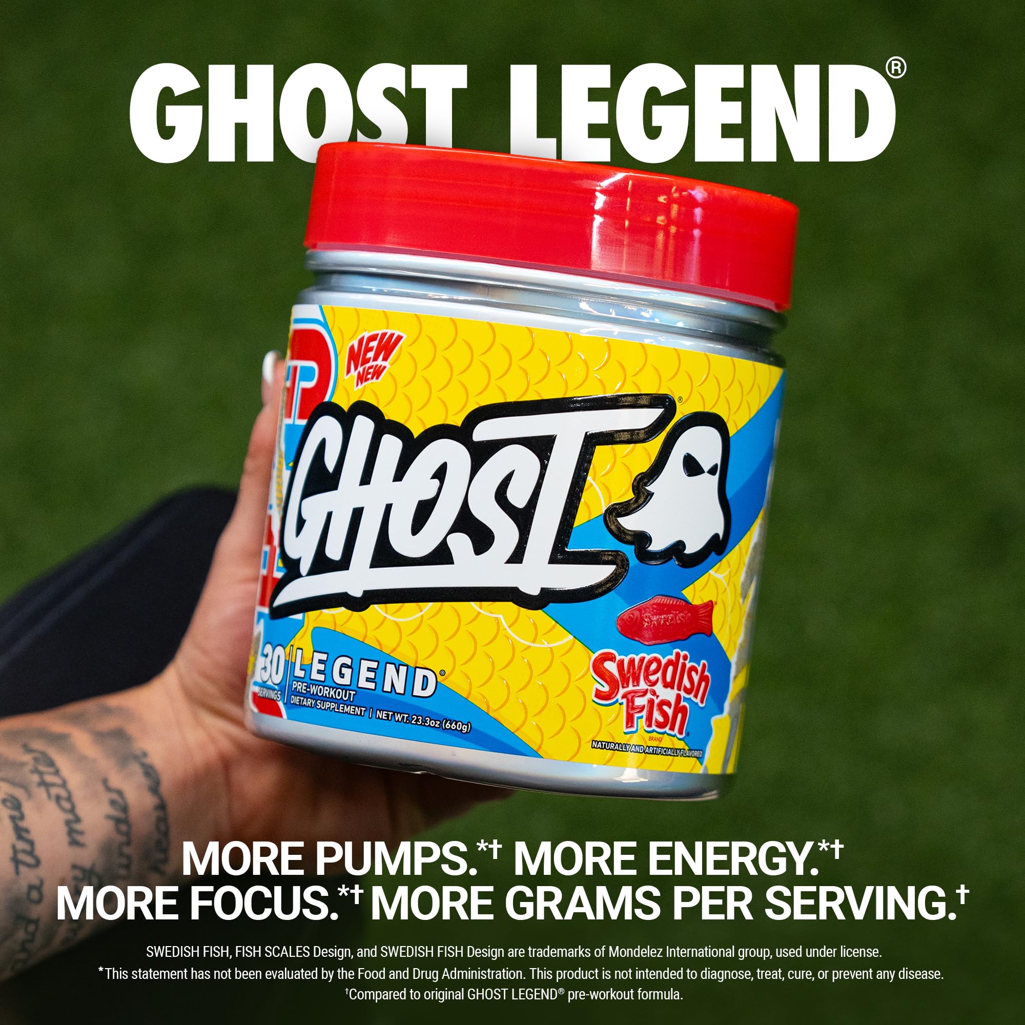 GHOST Legend bombeo mejorado con L-Citrulina para mayor vascularidad durante la sesión.