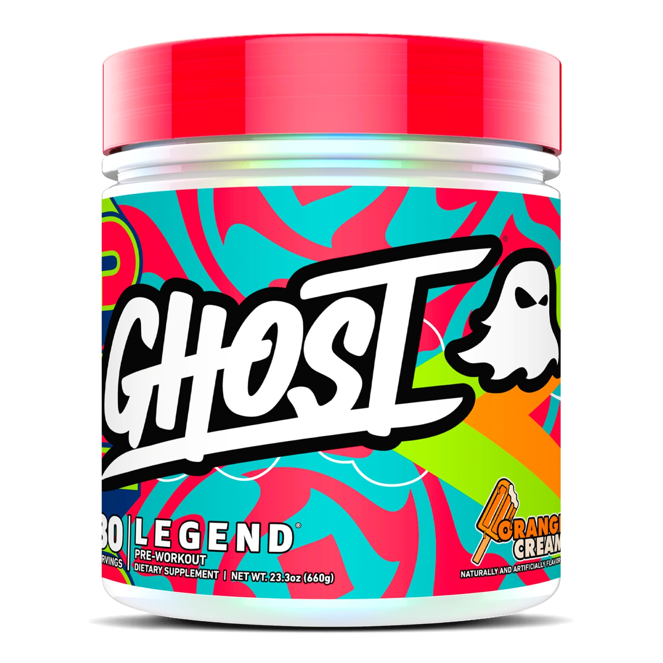 GHOST Legend frente al envase, diseño práctico para entrenamientos.