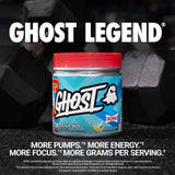 GHOST Legend cuchara medidora mostrando la dosis y enfoque
