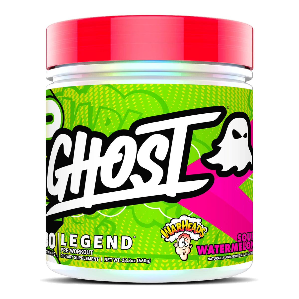GHOST Legend pre-entrenamiento Warheads sandía ácida en lata para entrenamiento intenso.