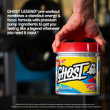 GHOST Legend sabor ositos suecos y opción vegana para pre-entrenamiento diario.