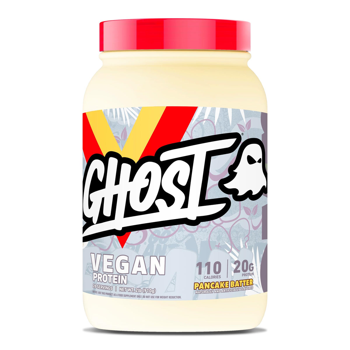 GHOST proteina vegana en empaque, lista para batidos energizantes.