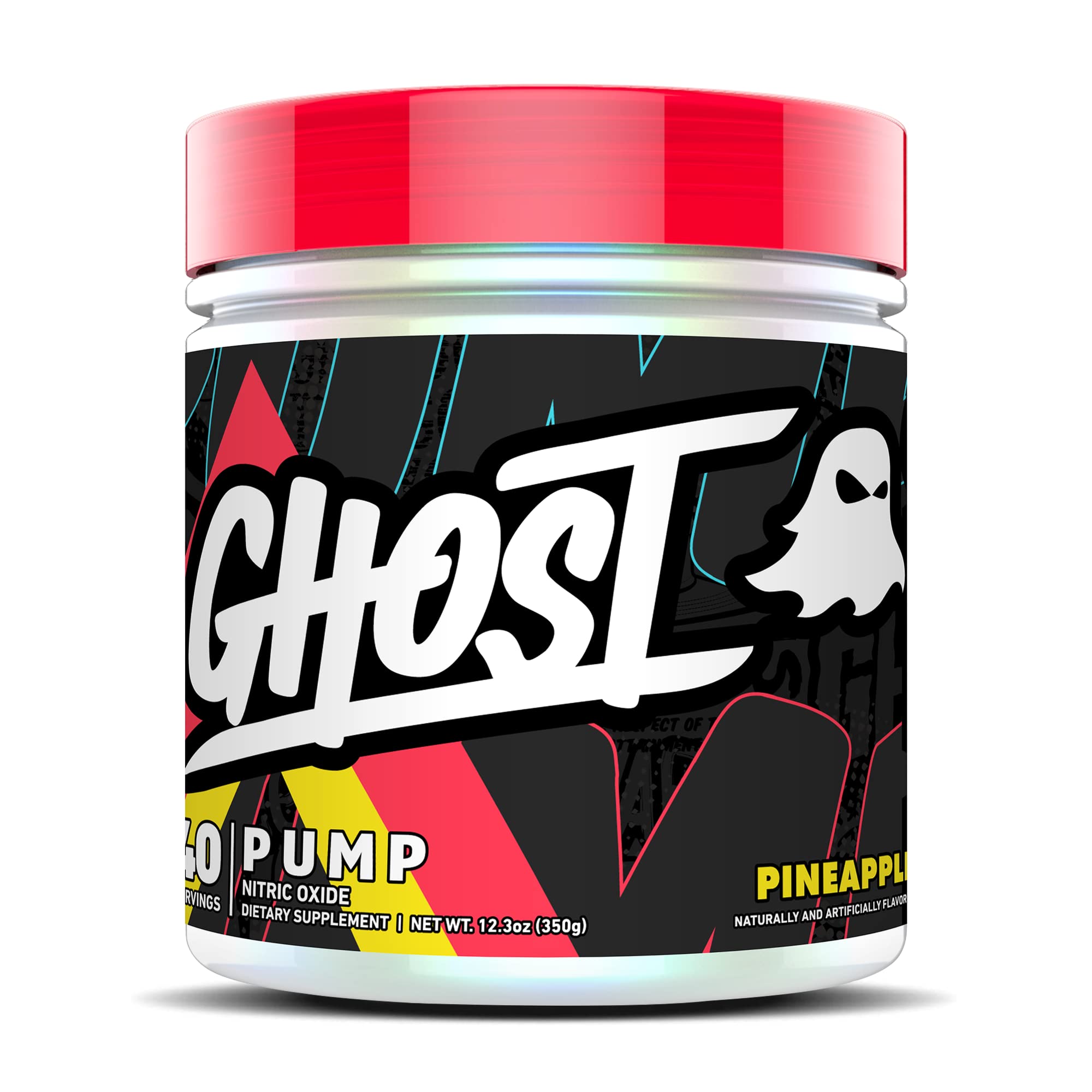 GHOST Pump con óxido nítrico para bombeo, sabor piña y 40 porciones.