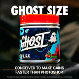 Etiqueta transparente de GHOST Size revela dosis exactas para claridad.