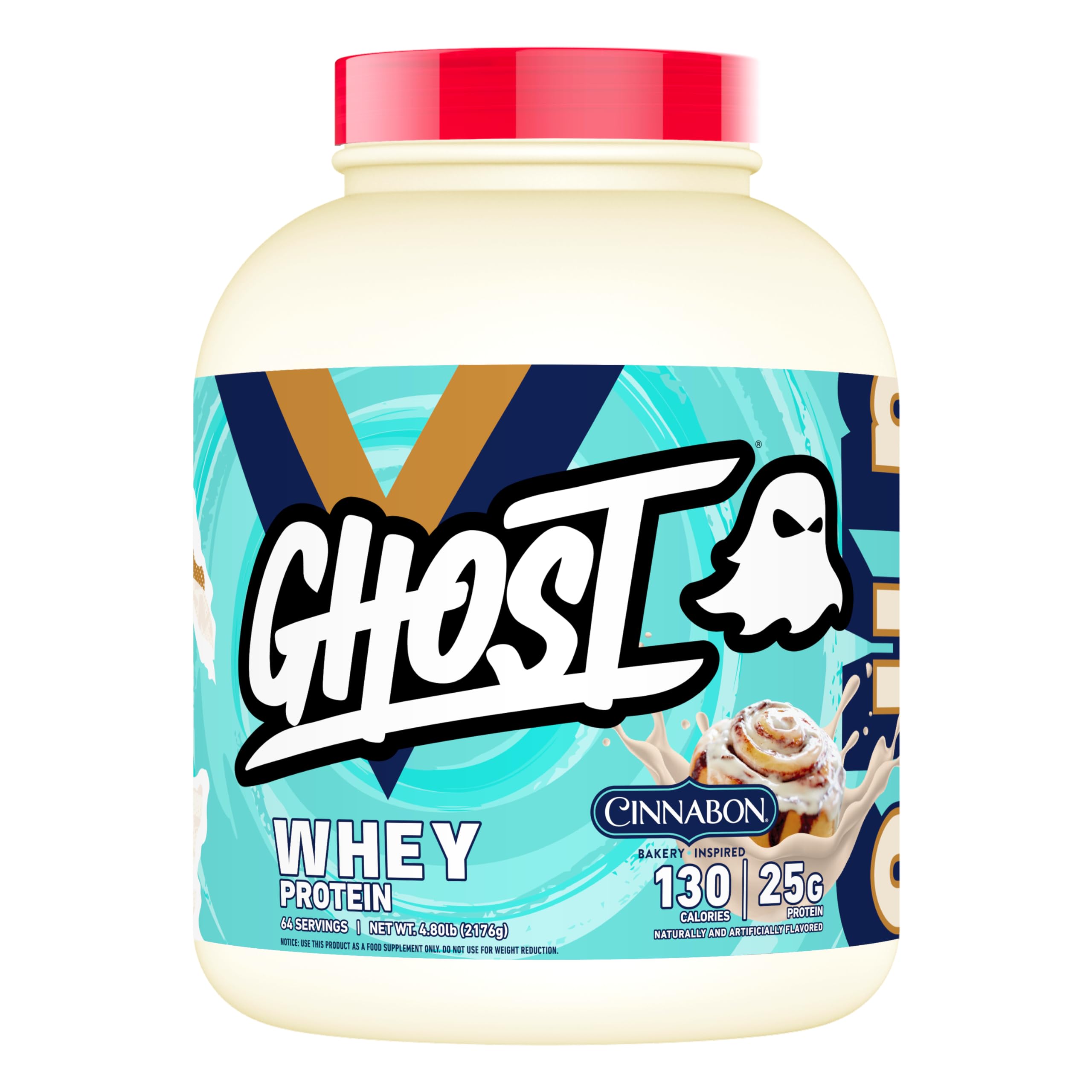 GHOST Whey Cinnabon en envase de 5 lb para batidos de recuperación