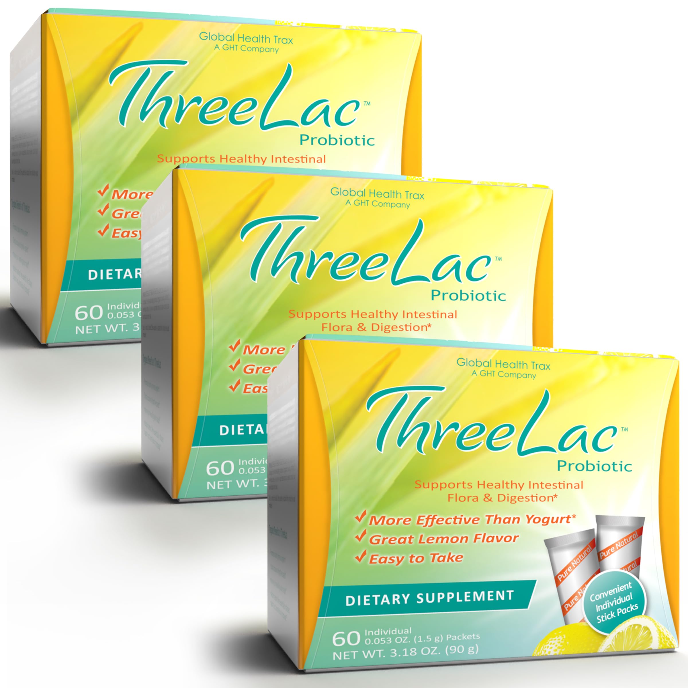 ThreeLac Limón de GHT en sobres, práctico para el cuidado digestivo diario