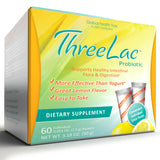 GHT ThreeLac limon empaque muestra una formula probiotica para la salud digestiva