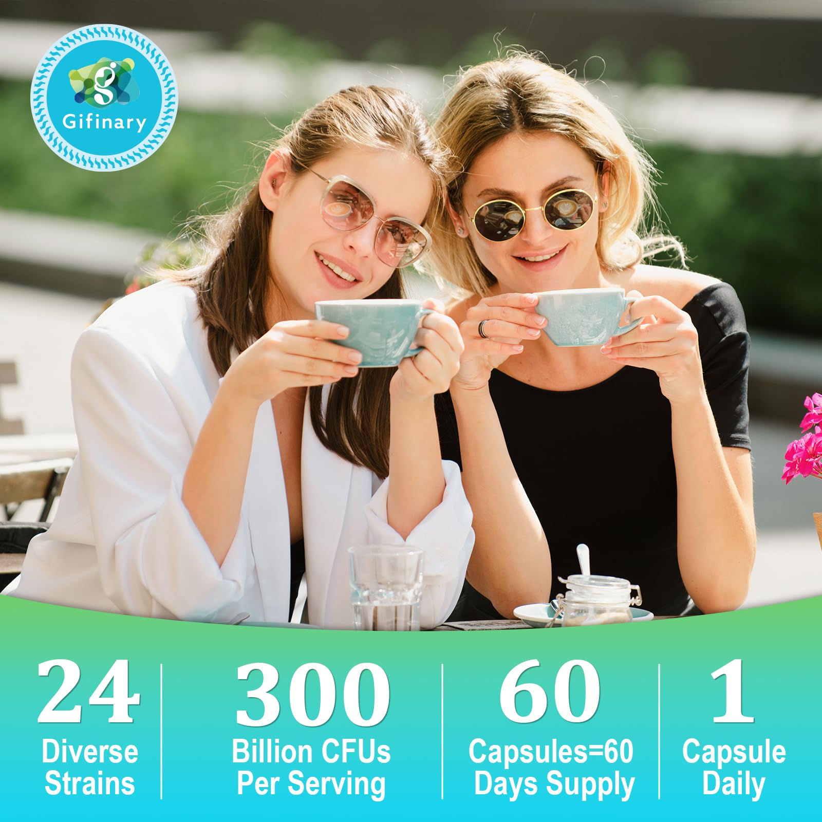 Gifinary combinación 3 en 1 de probióticos, prebióticos y hierbas.