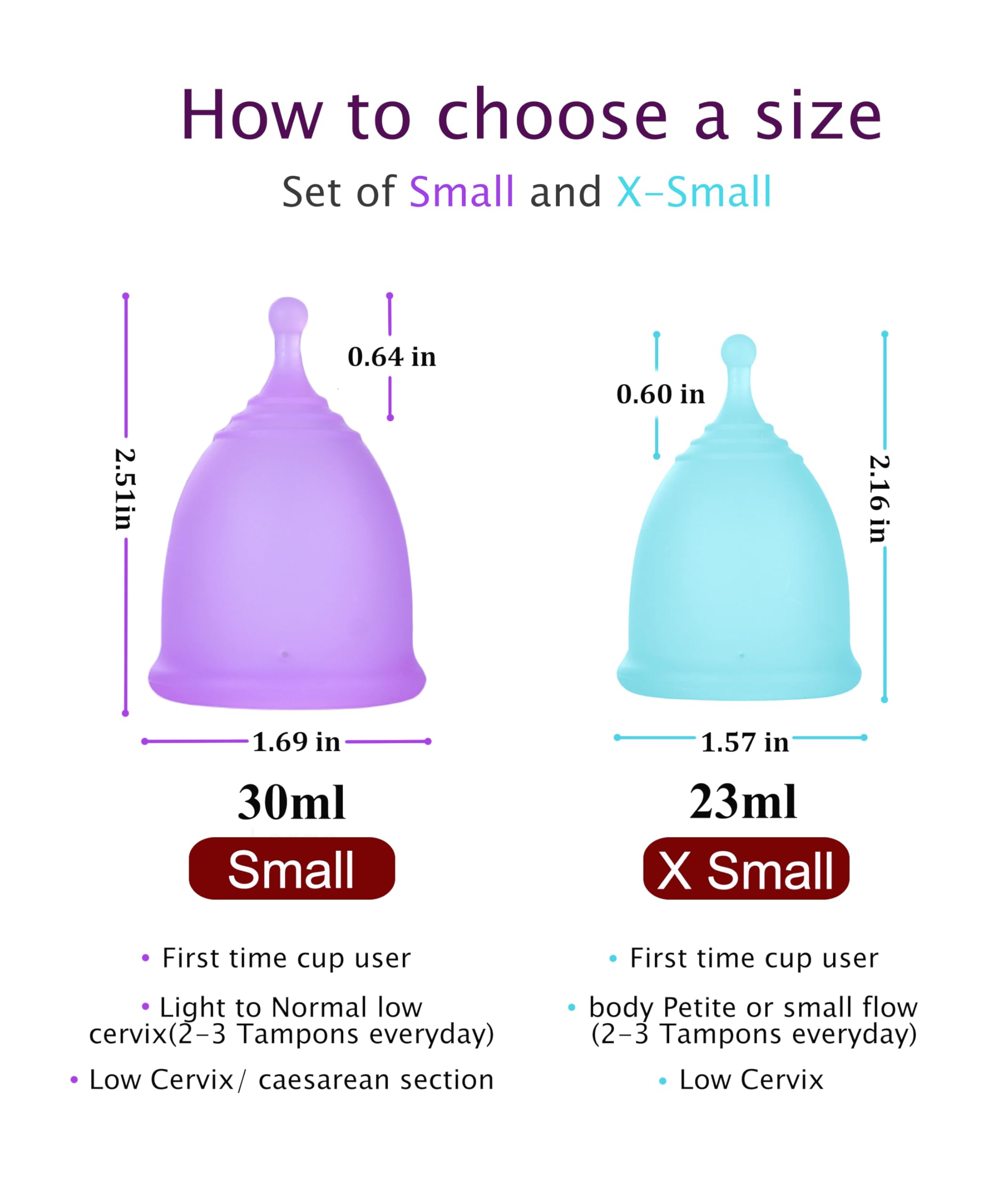Ginalaia kit compacto con copas grande y pequeña para principiantes