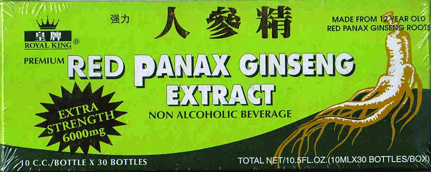 Royal King Red Panax Ginseng Extract, botella de 10 ml, apoyo para la energía diaria.