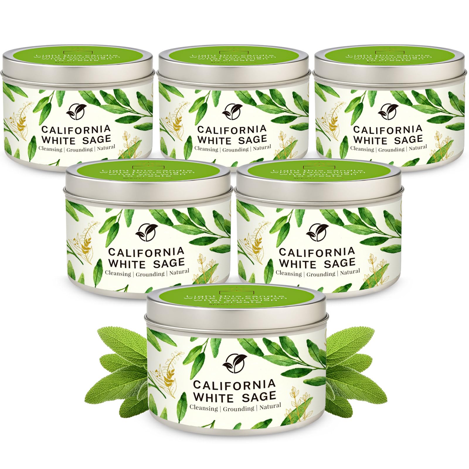 Velas Gisly Salvia, conjunto de 6 velas de 170 g para ambientar el salón.