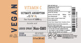 GIVOL Vitamina C Spray ingredientes vegetales, fórmula limpia y vegana.