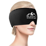 Gorra Glacial Comfort en acción, alivio frío para migrañas y dolor de cabeza.