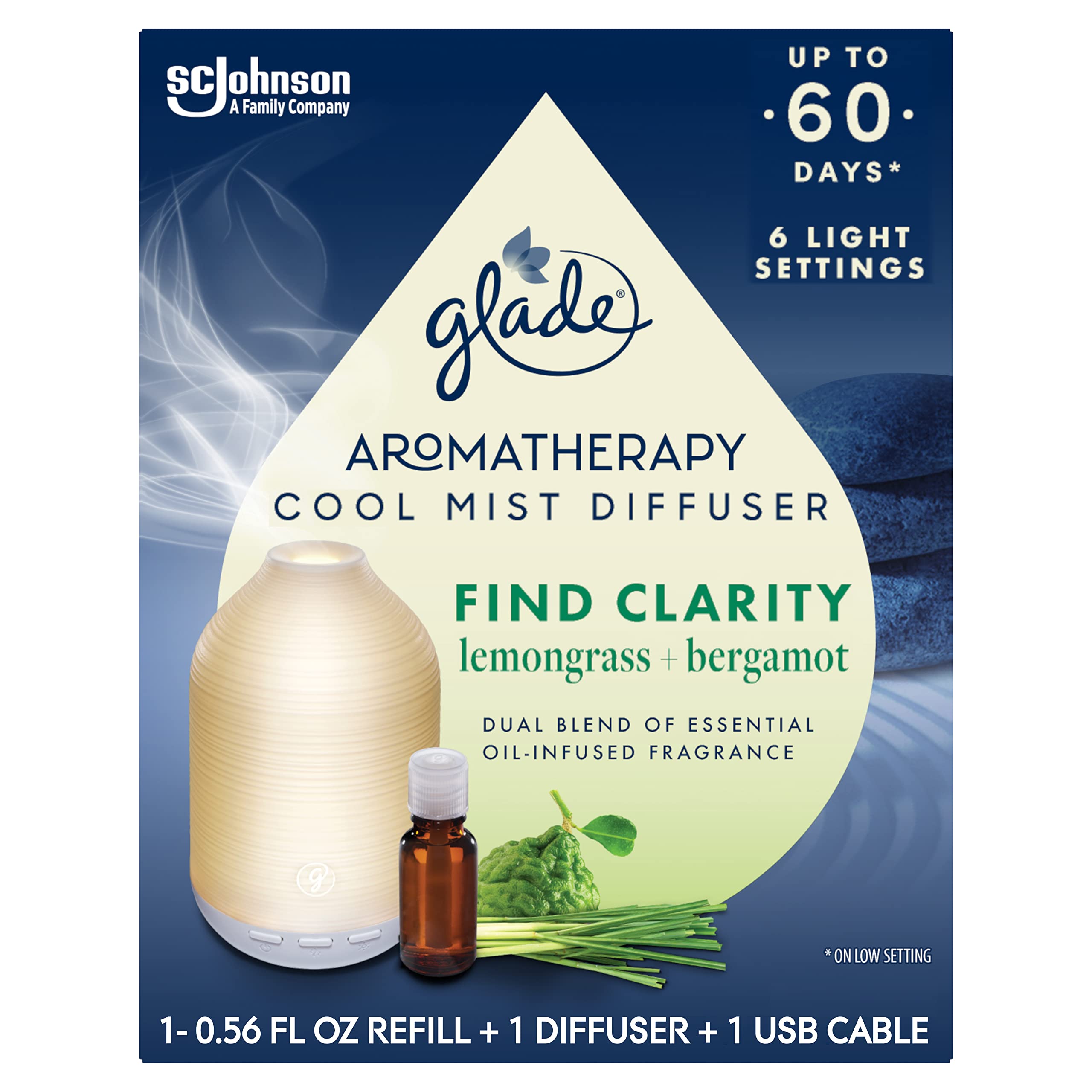 Difusor de aromaterapia Glade para crear un ambiente agradable.
