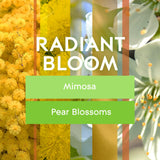 Detalle de cera y mecha de la vela Radiant Bloom, lista para encenderse.
