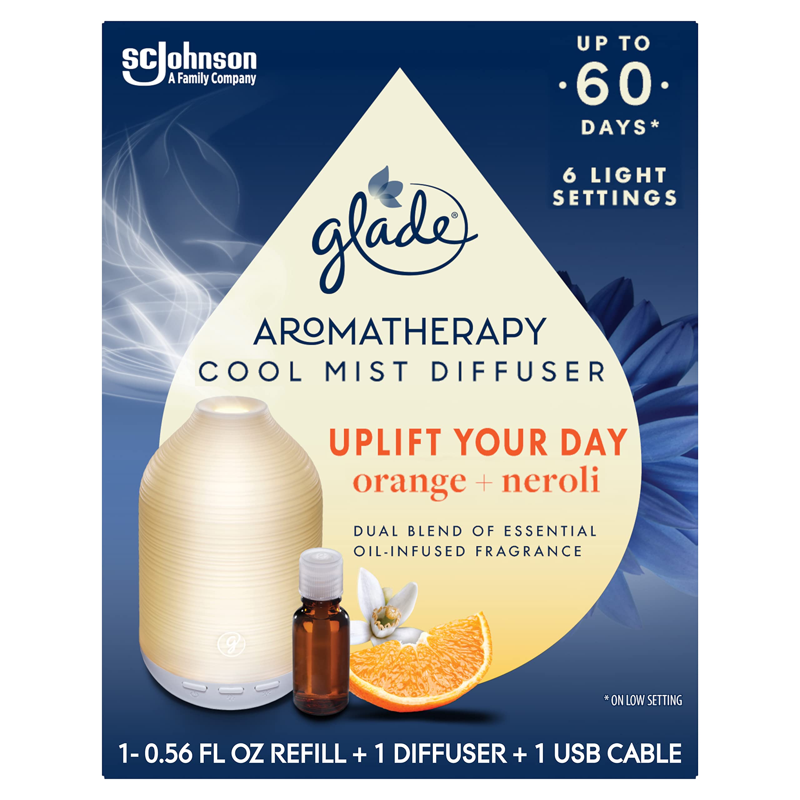 Difusor Glade Aromaterapia en mesa para un ambiente agradable y perfumado.