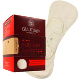 GladRags: almohadilla nocturna de algodón orgánico para protección suave durante la noche.