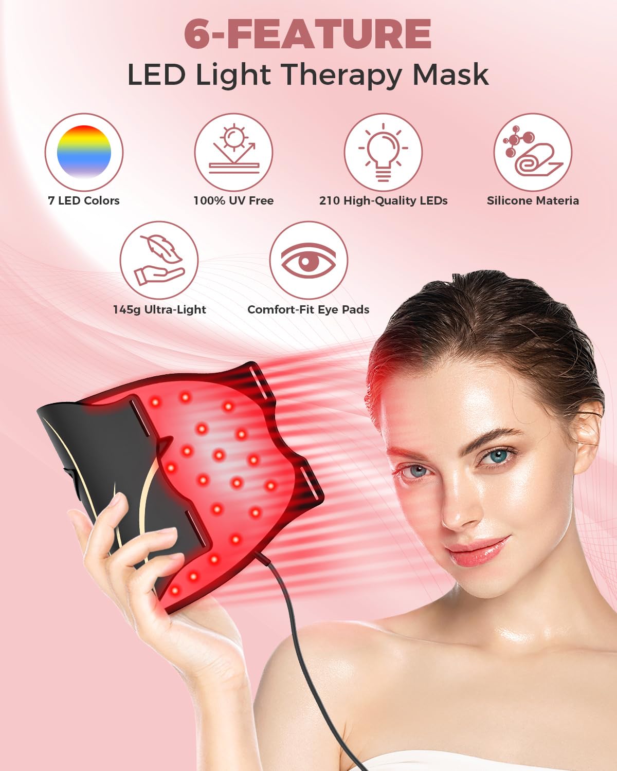 Glamesty mascarilla con luz infrarroja para un aspecto radiante en casa